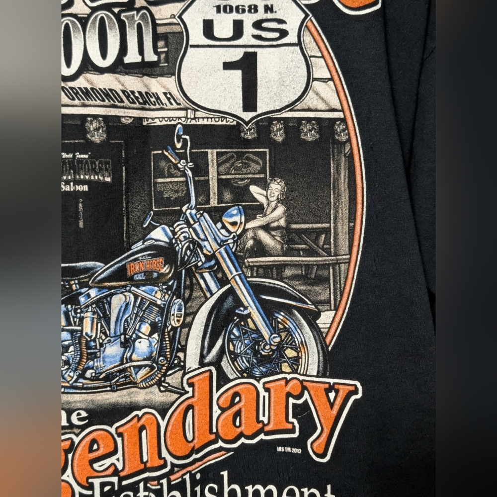 Men's 2012 Bike Week Iron Horse Saloon Long Sleeve  T-shirt Black Size XL - Picture 10 of 12